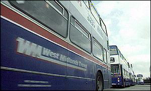 Side of Travel West Midlands bus