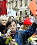 Protesters in London