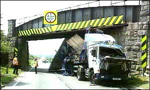 An accident at the iron bridge earlier this year