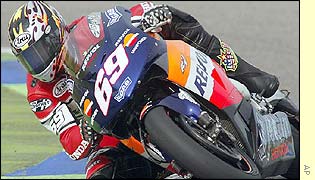 Nicky Hayden during testing in Valencia