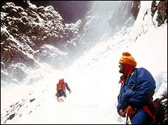 Chris Bonington and Doug Scott above Camp 5 at 27,000 feet (8,230 m)