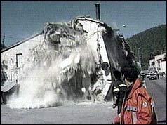 House collapses in Assisi after the earthquake