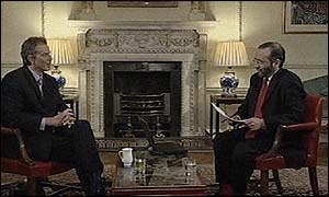 Tony Blair and the BBC's Robin Lustig
