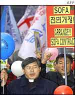 Protesters in South Korea