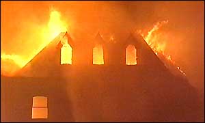 The building has been extensively damaged 