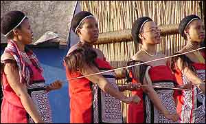 Girls in the traditional Incwala dance
