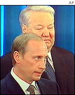 Vladimir Putin and Boris Yeltsin