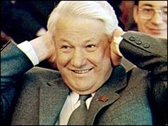 Boris Yeltsin after winning the presidential election in 1990 (Reuters)