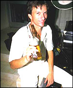 A fresh-faced and lubricated Steve Waugh celebrates the 1987 World Cup win 