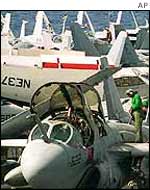 Aircraft on board the USS Constellation (US Department of Defence photo)