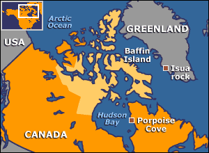 Location of oldest volcanic rocks