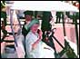 Queen Mother greets the crowds on her 95th birthday, Aug 1995
