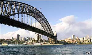 Smoke from bushfires near Sydney Harbour Bridge