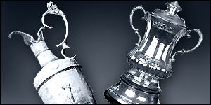 The British Open jug and the FA Cup