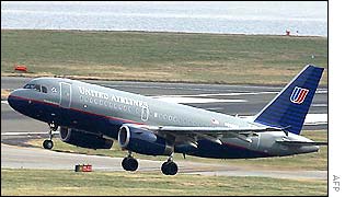 United Airlines plane taking off