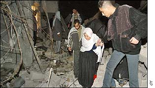 Woman taken from wrecked house