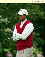 Tiger Woods in Ryder Cup action at The Belfry
