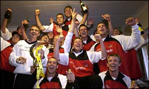 Glamorgan celebrate the NUL Championship