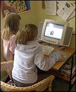 Children using a computer