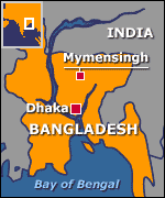 Map showing Mymensingh