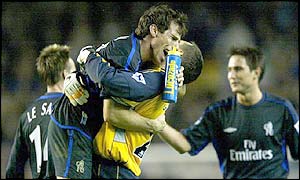 Chelsea players celebrate their win