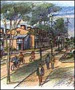 An artists impression of the housing area