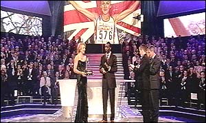 Paula Radcliffe receives the BBC Sports Personality of the Year award