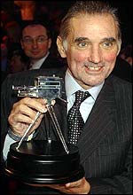 George Best with his Lifetime Achievement Award