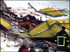 The scene at Mount Cermis in the Dolomites