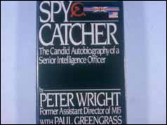 Photograph of Peter Wright's Spycatcher memoirs