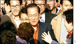 Lee Hoi-chang of the main opposition Grand National Party during his election campaign