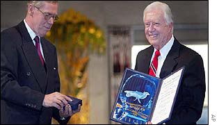 Jimmy Carter receives the prize