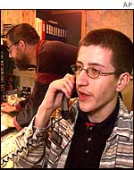 Mr Johansen with father in background