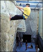 university climbing wall