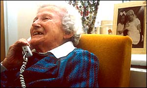 Elderly lady on a phone