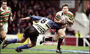 Joel Stransky in action for Leicester