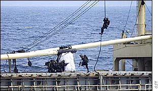 Spanish Marines board the So San