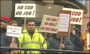Fishermen protesting in St Austell