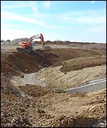 The construction of a man-made lake