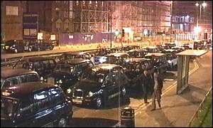 Taxis in Broad Street, Birmingham