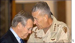 Donald Rumsfeld and General Tommy Franks