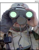 US soldier training in the northern Kuwait desert