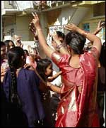 A wedding party on the day of the election