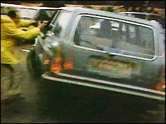 John Stonehouse being driven away