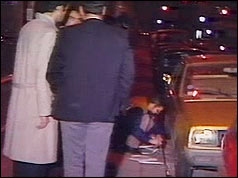 Police examine crime scene