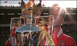 May 1998 - Bergkamp was Highbury's golden boy in Wenger's first Double season