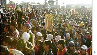 Pilgrims in Mexico City