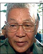 Sam Bith, former military commander, arrives in court on Friday