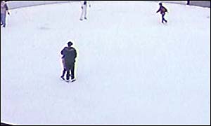 Skaters on ice