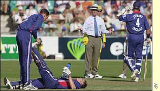 Knight gets help for cramp in the middle of his innings